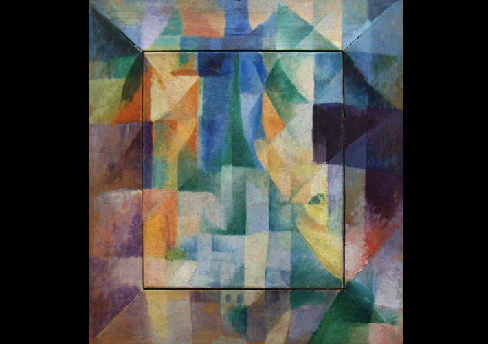 Abstract Cubist art was a key influence on art deco jewellery. Painted panel by Robert Delaunay, 1912