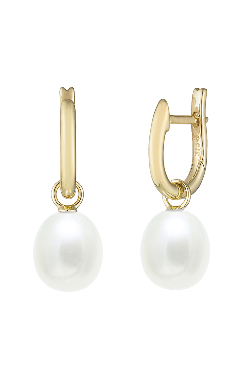 9ct Gold And Freshwater Pearl Leverback Earrings  Hurleyburley